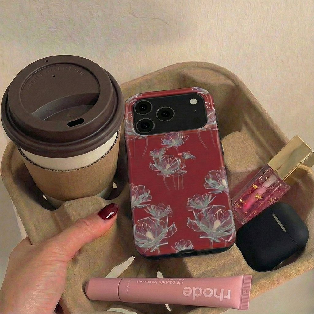 Burgundy Bloom - Tough Phone Case